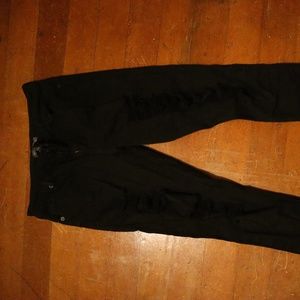 Distressed high waisted black skinny jean